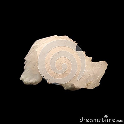 Natural crude mangano calcite on black background Stock Photo